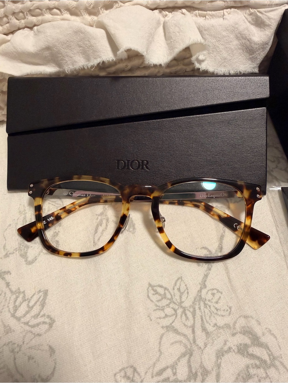Dior Tortoiseshell Square Men’s Glasses - Brown/Black